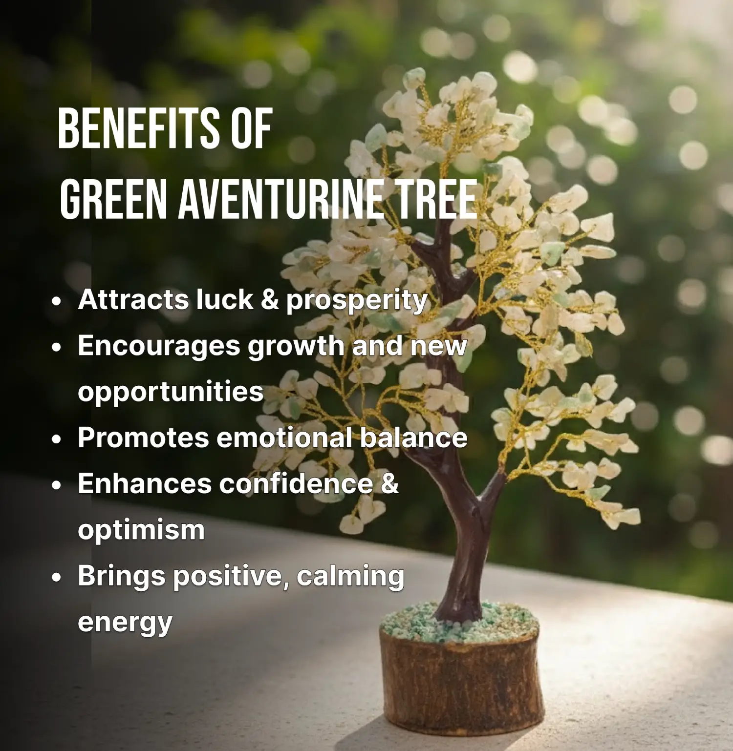 Green Aventurine Crystal Tree 300 Beads Info