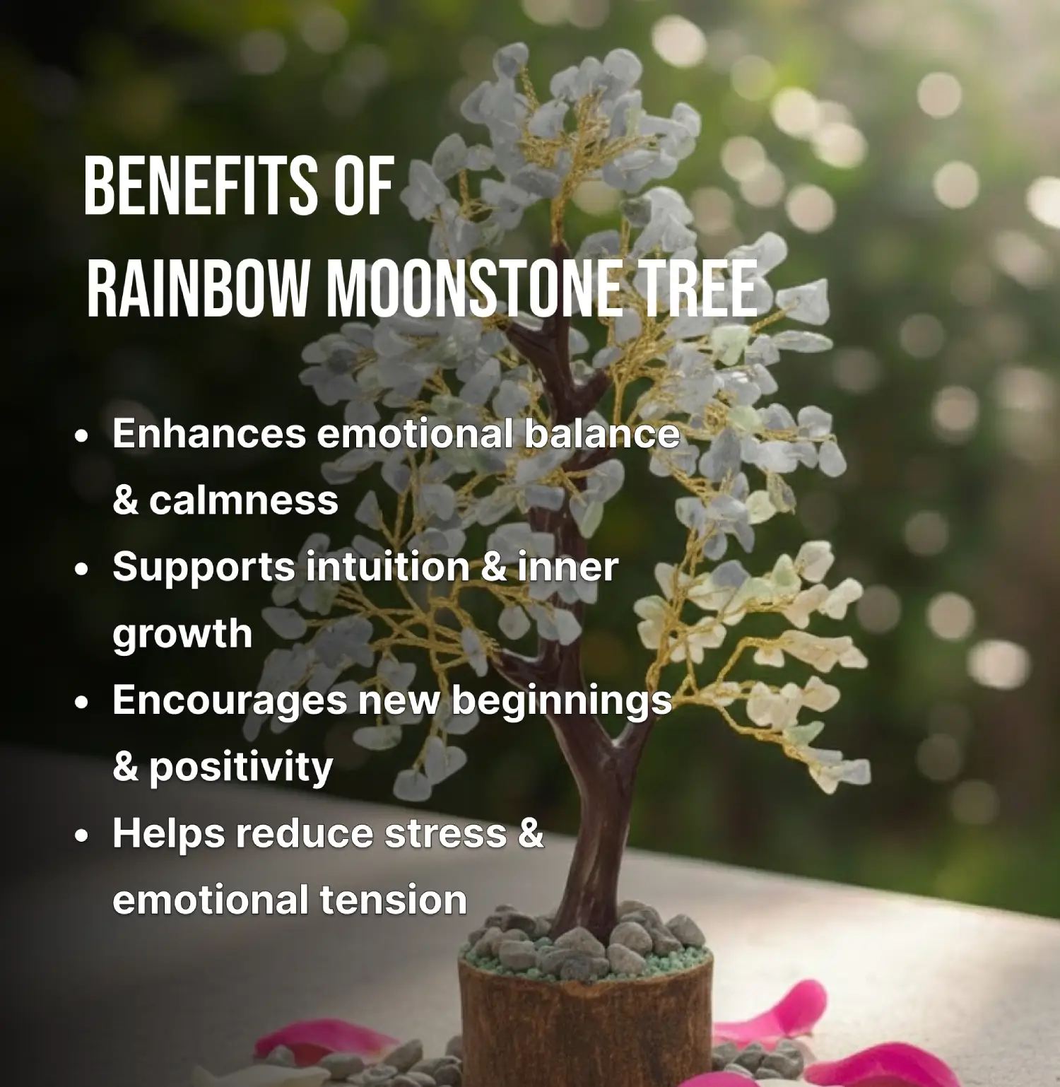 Rainbow Moonstone Crystal Tree Info
