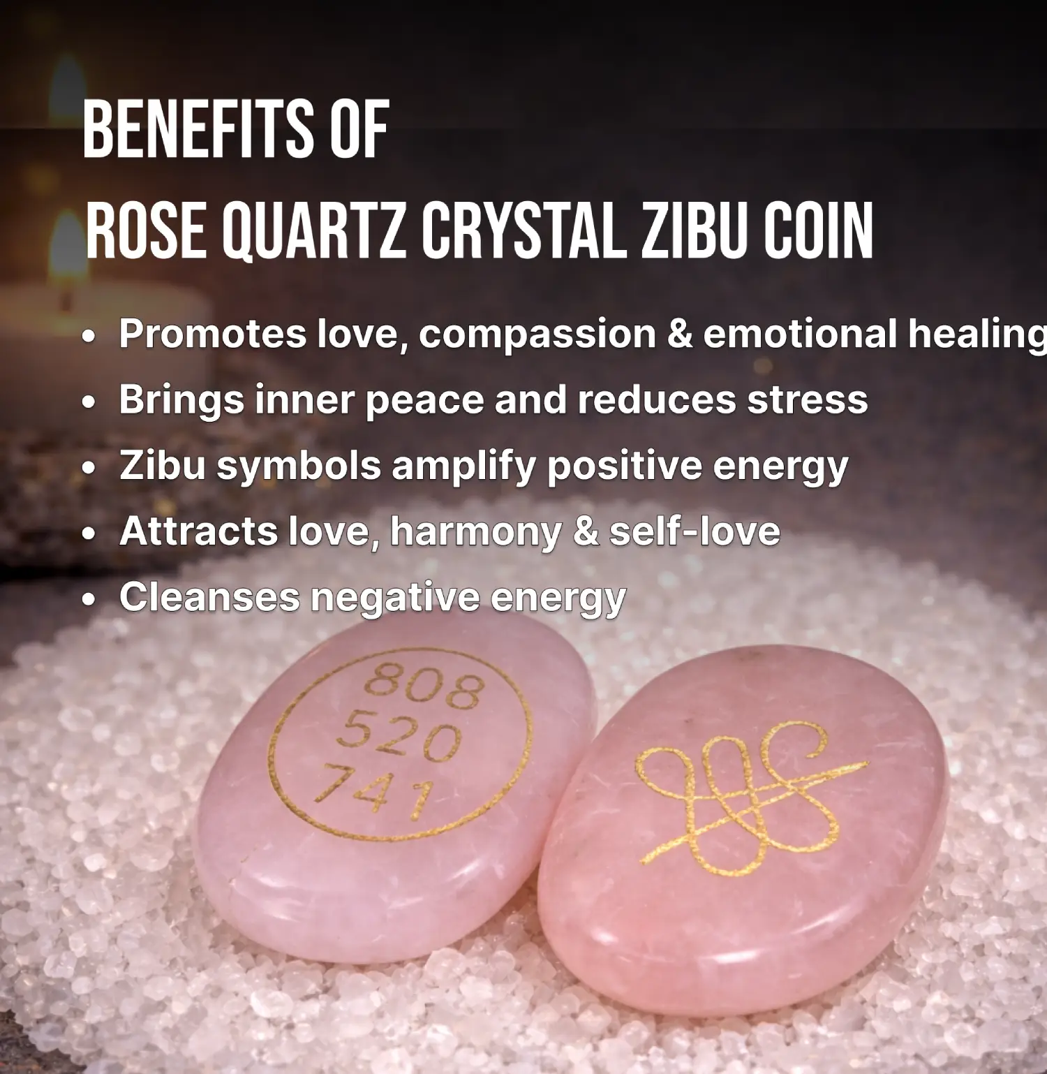 Rose Quartz Crystal Zibu Coin Info
