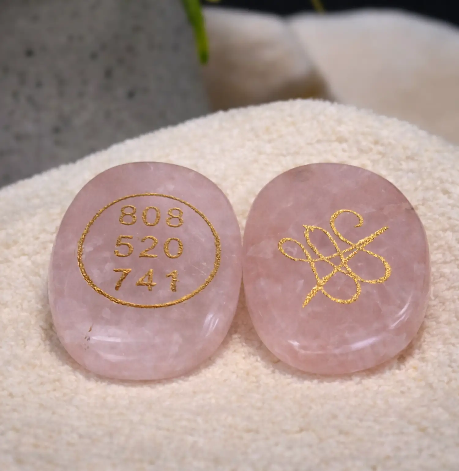 Rose Quartz Crystal Zibu Coin Two
