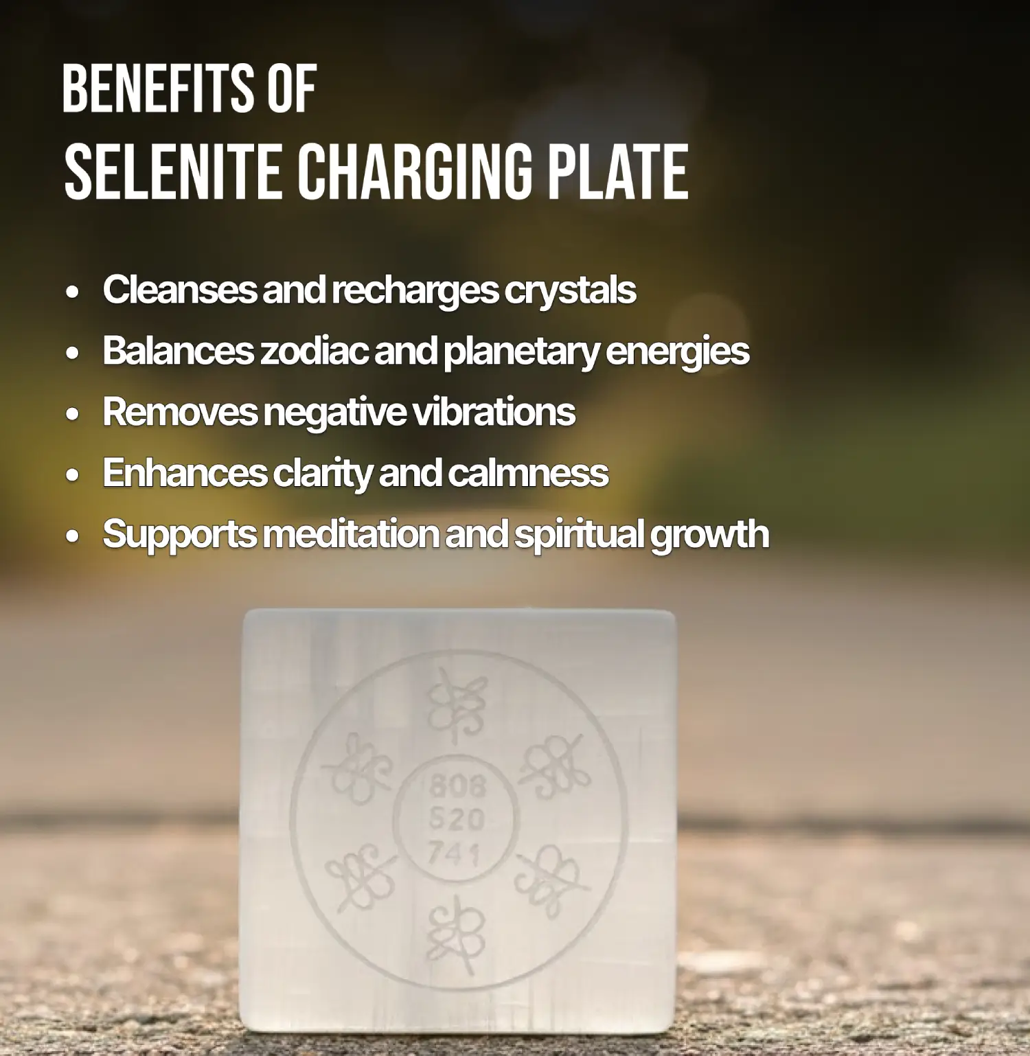Selenite Charging Plate Info