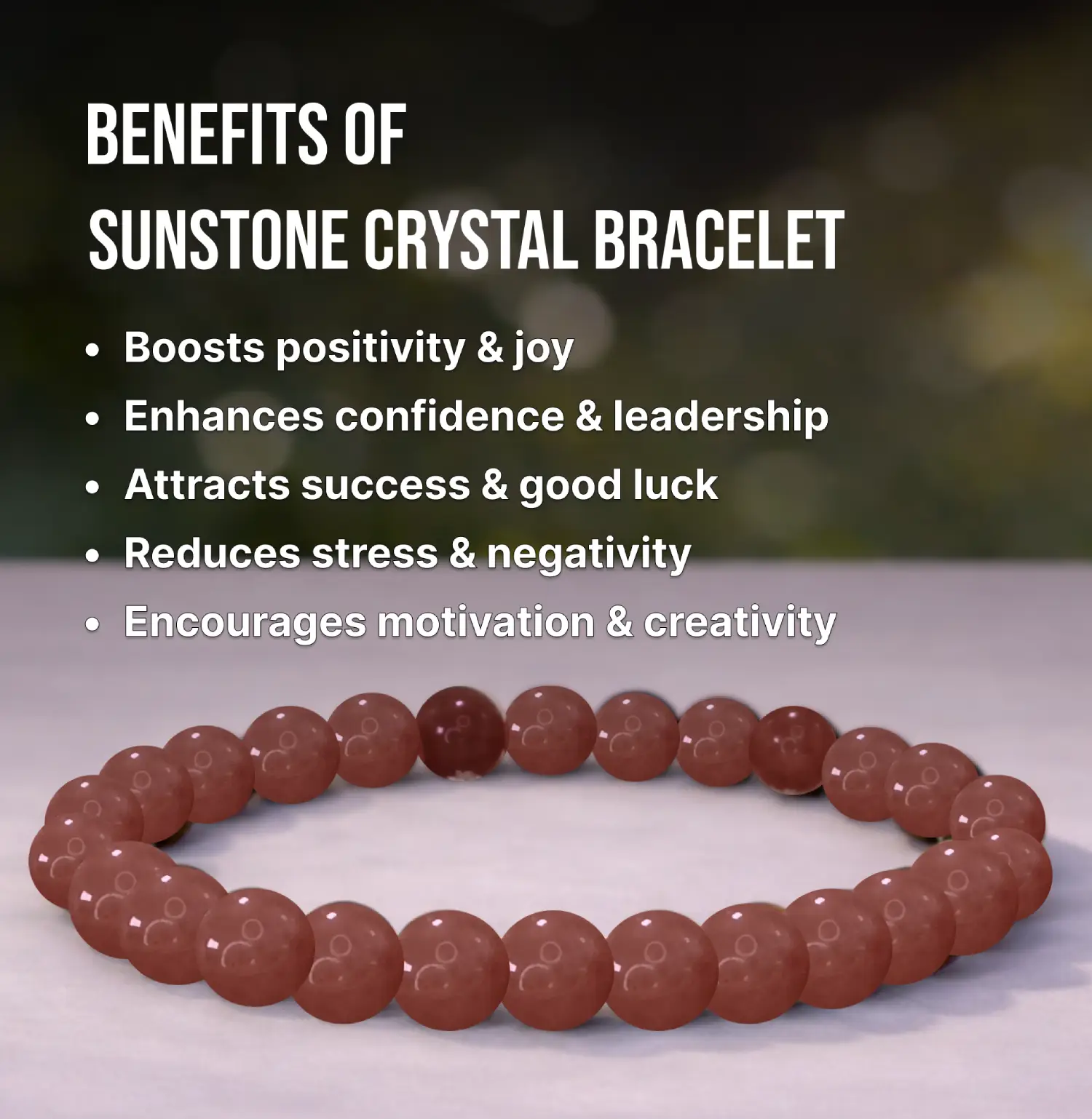 Sunstone Crystal Bracelet Info