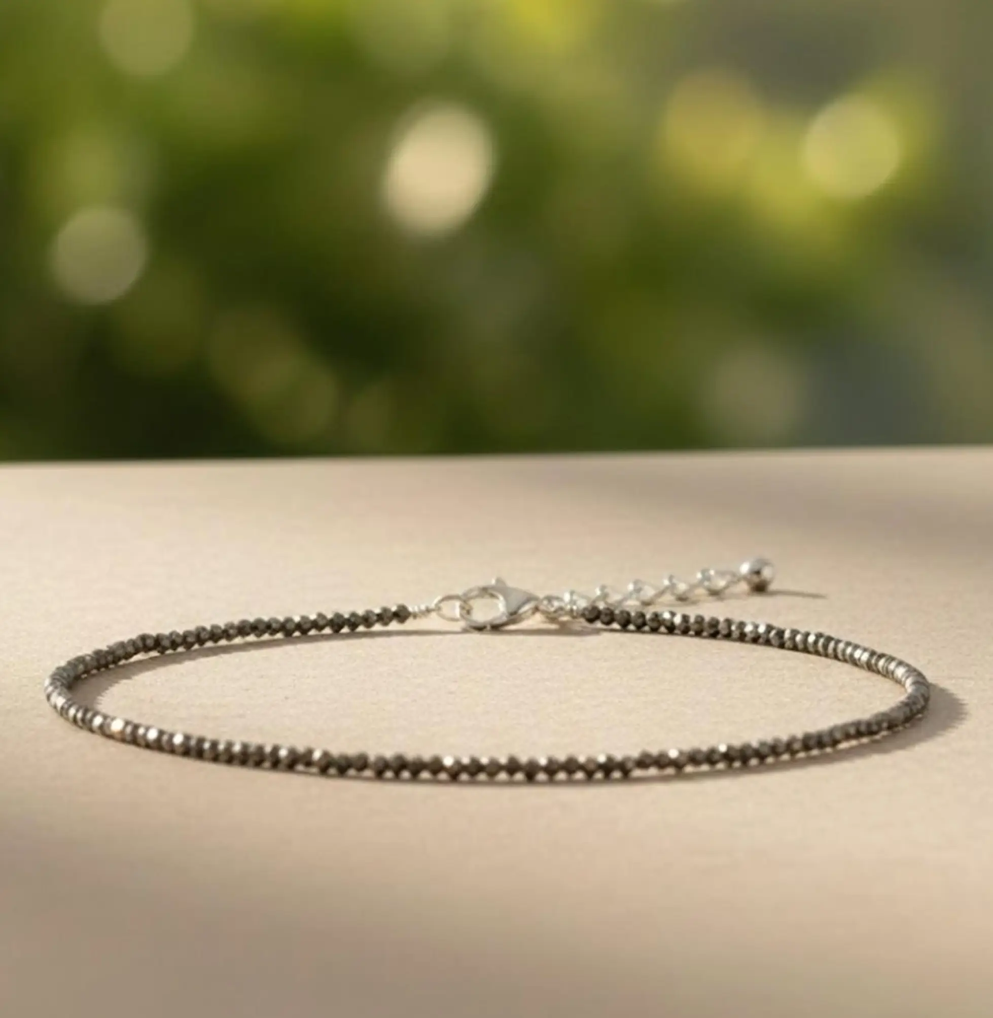 pyrite beaded ankle