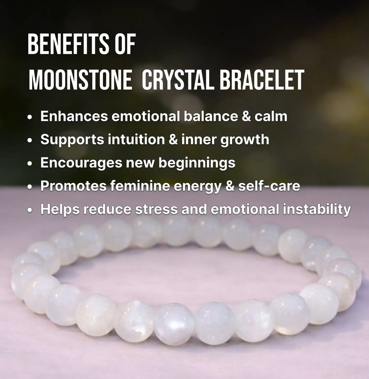 Moonstone Crystal Bracelet Info