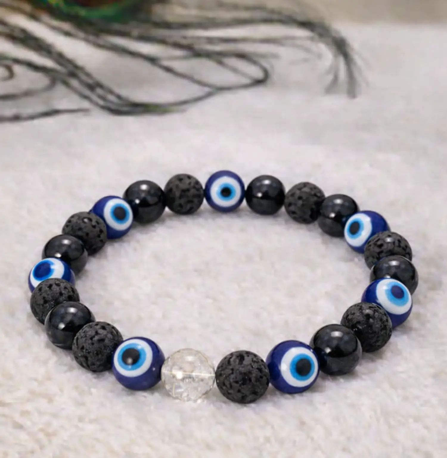 Black-Tourmaline-Lava-Crystal-Bracelet-Natural
