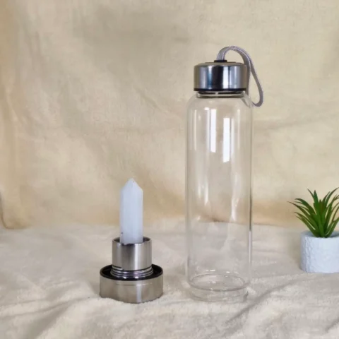 Clear Quartz Crystal Bottle Open