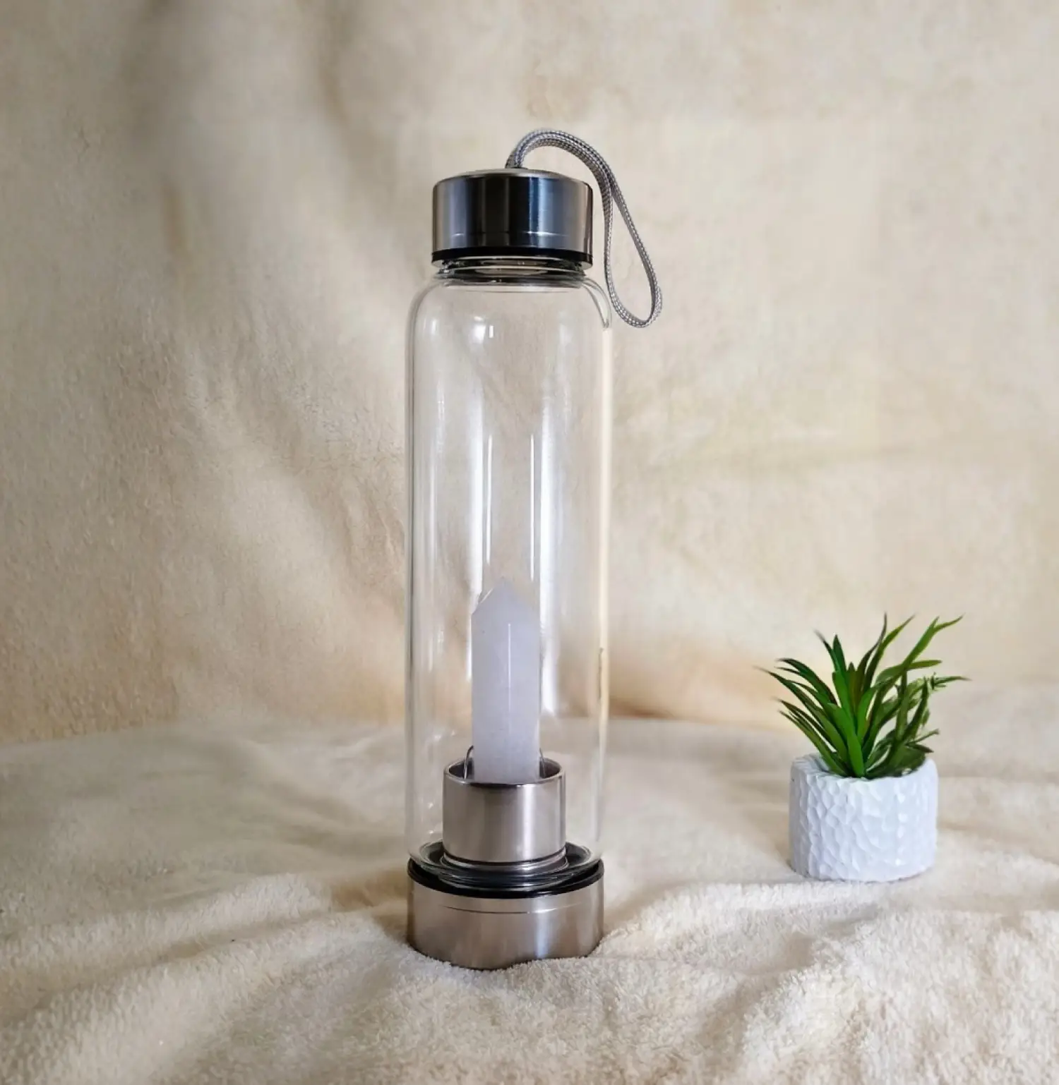 Clear Quartz Crystal Bottle