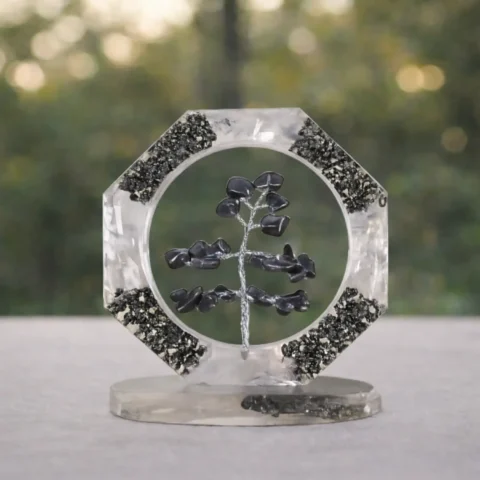 Pyrite with Selenite Tree Natural