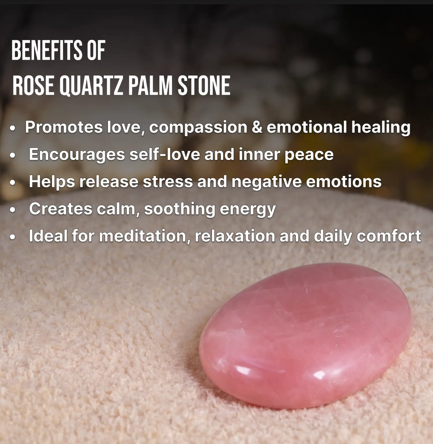 Rose Quartz Palm Stone Info