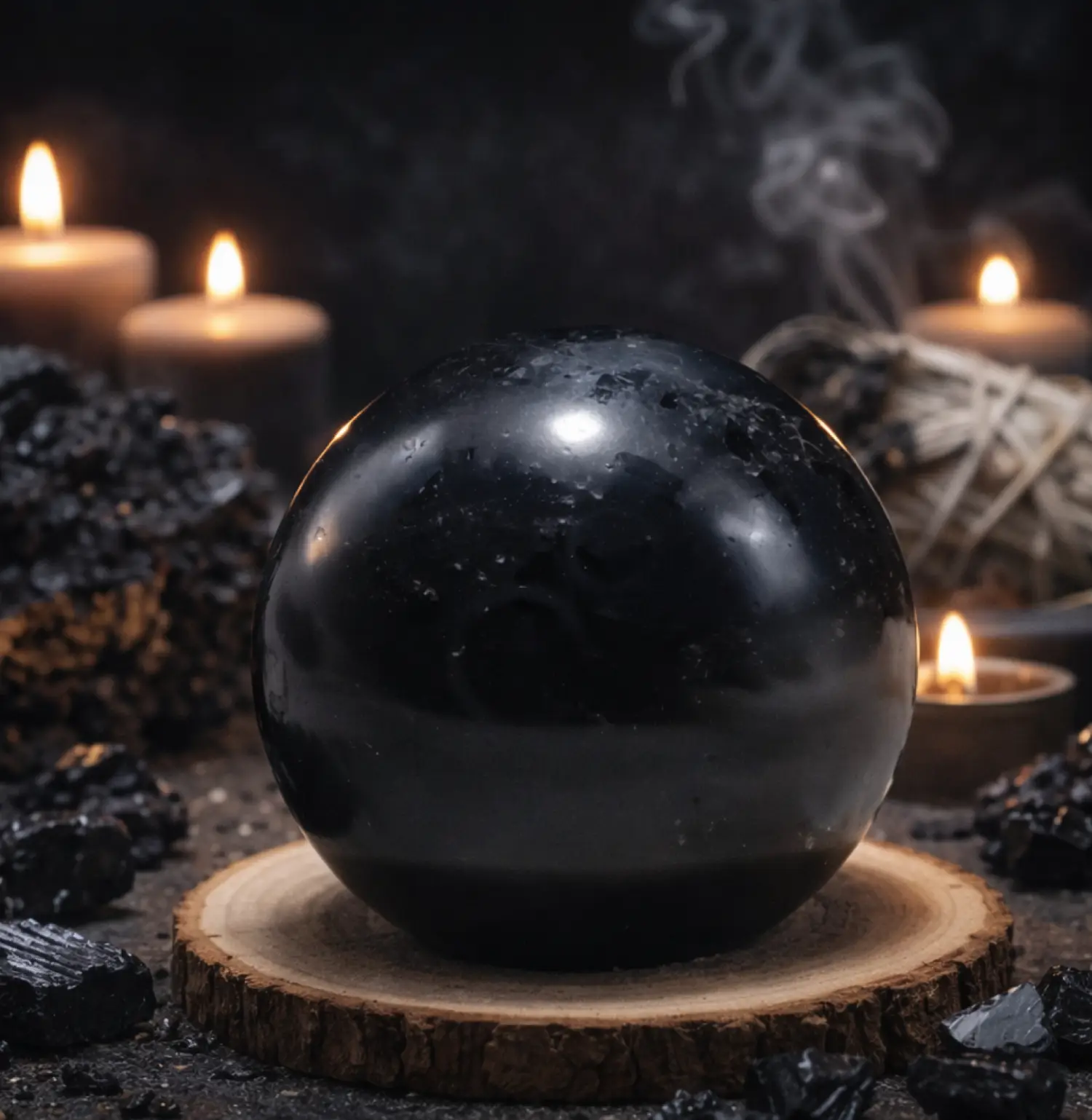 Black Obsidian Crystal Sphere - Image 2