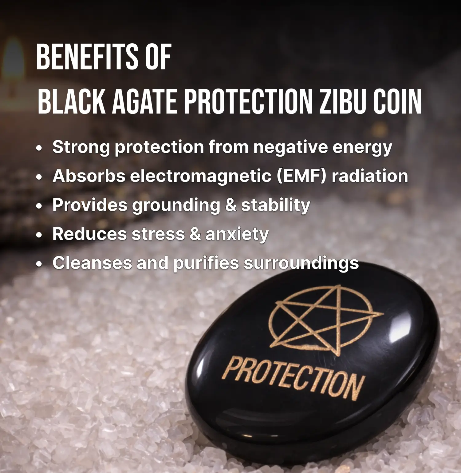 Black Agate Protection Zibu Coin - Image 3