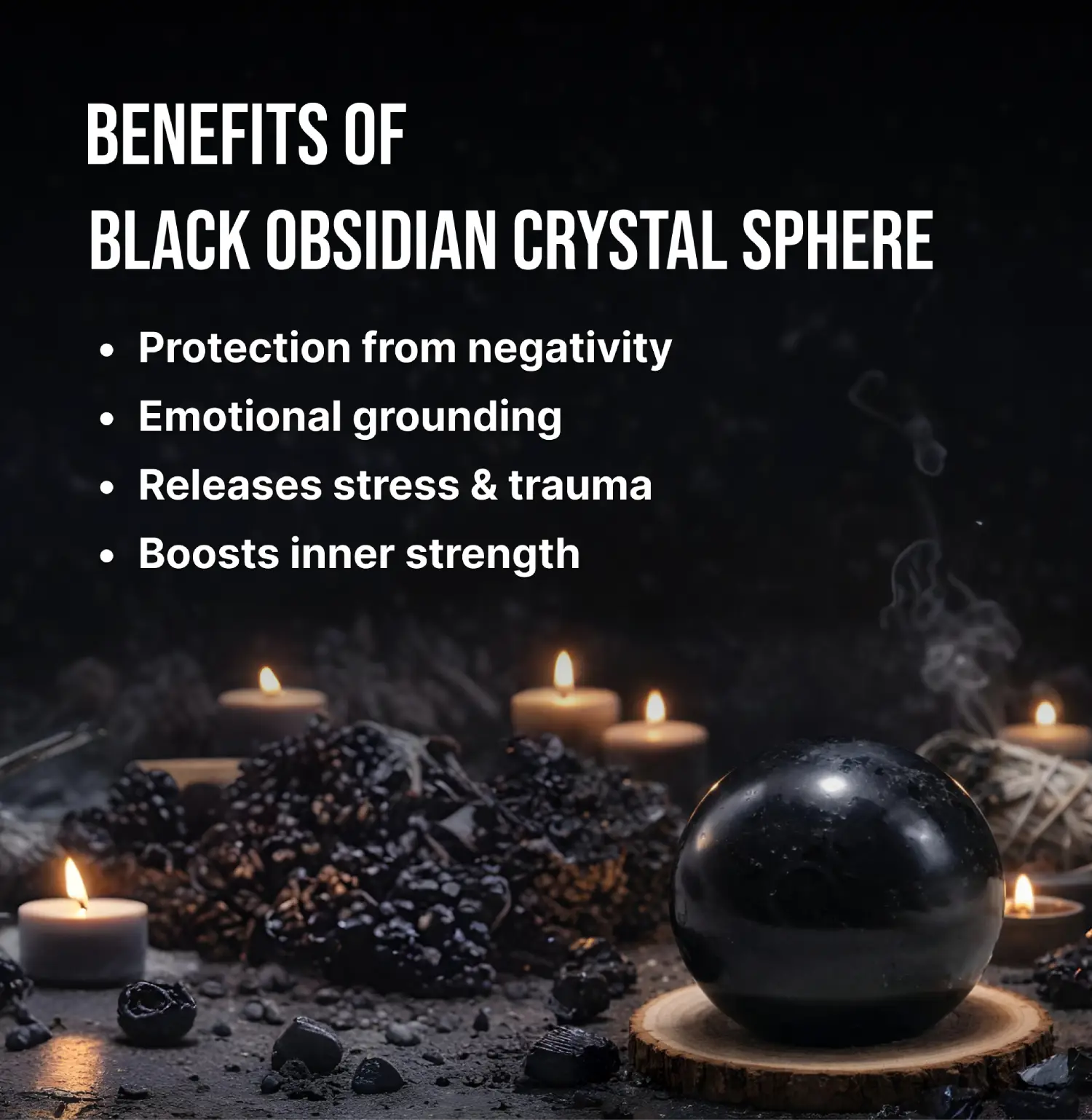 Black Obsidian Crystal Sphere - Image 3