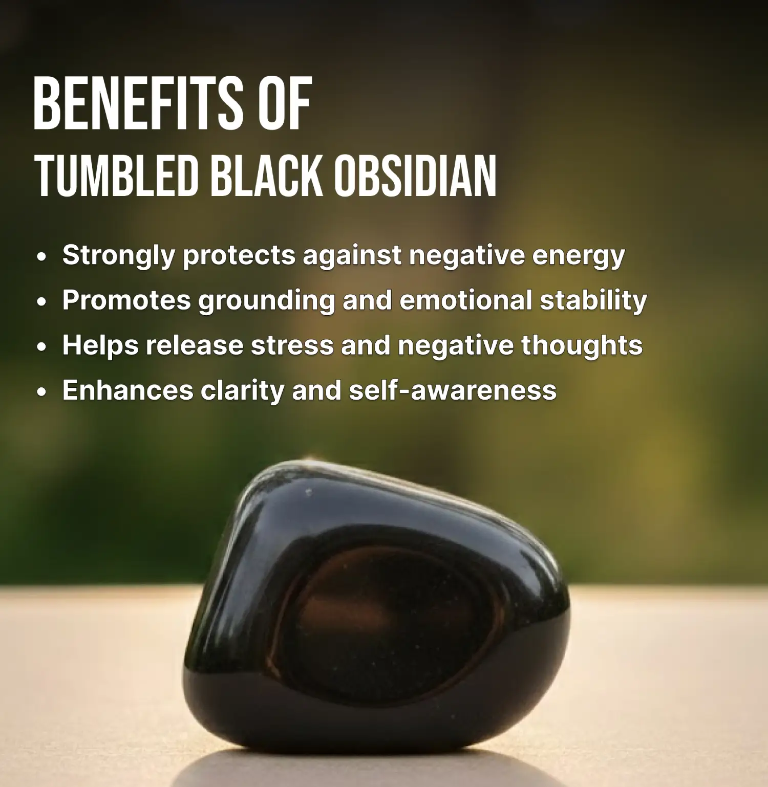 Black Obsidian Tumble Stone 2cm (pack of 4) - Image 4