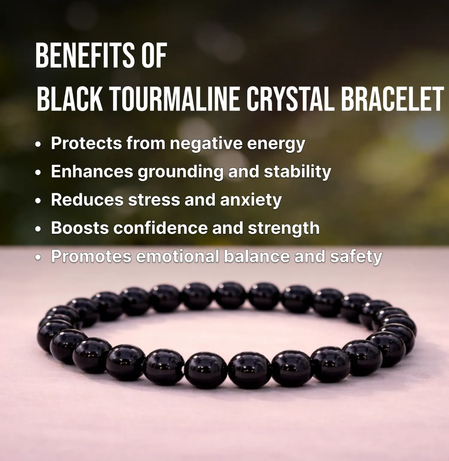 Black Tourmaline Crystal Bracelet - Image 3