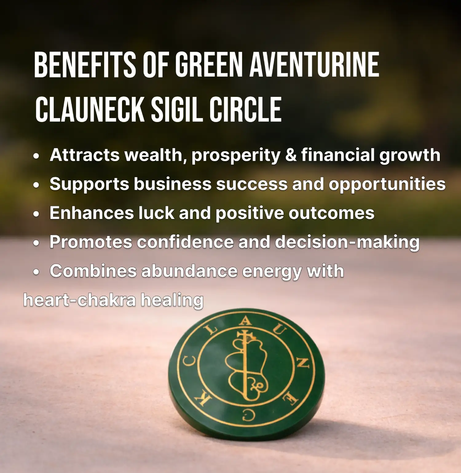 Green Aventurine Clauneck sigil circle - Image 3