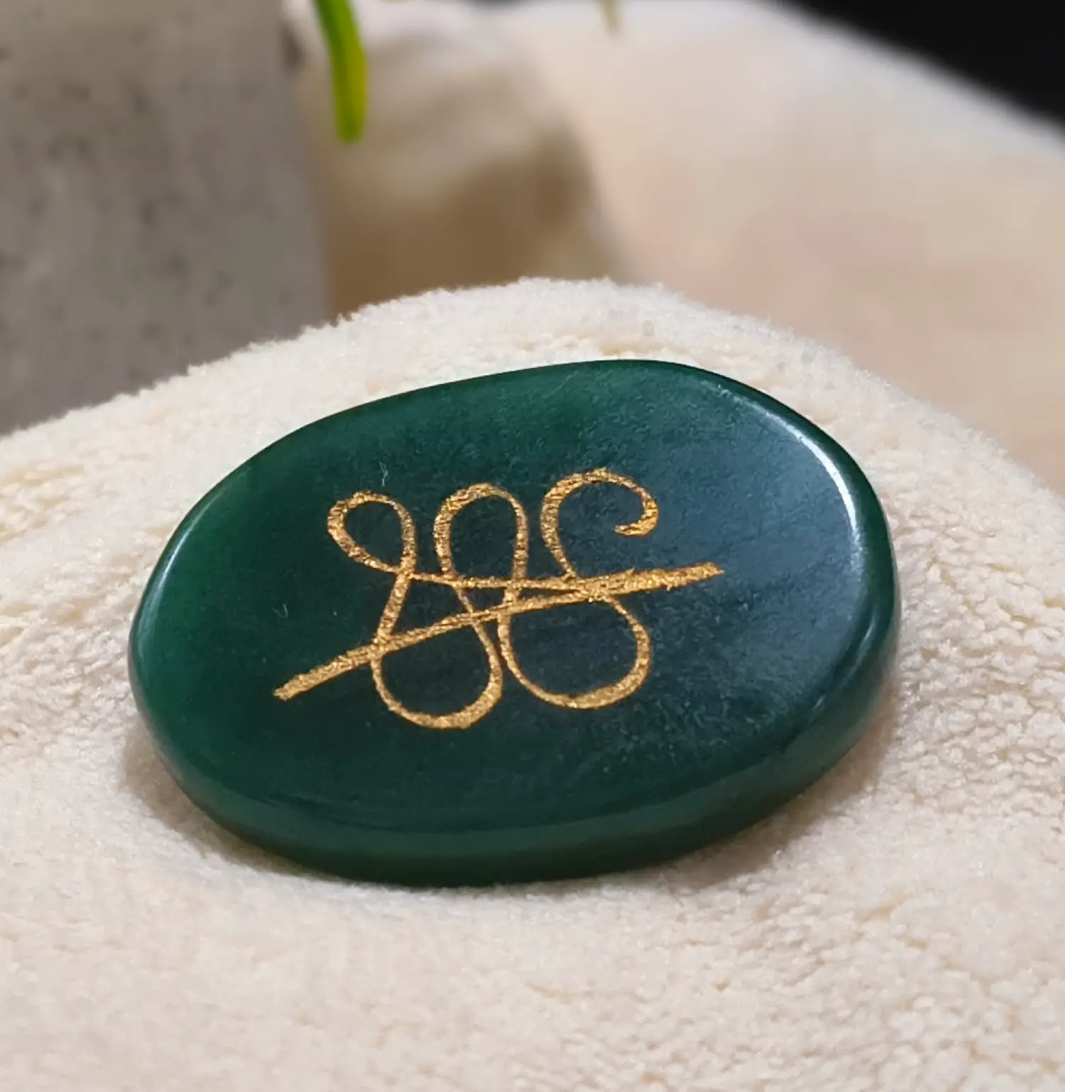 Green Jade Crystal Zibu Coin - Image 2