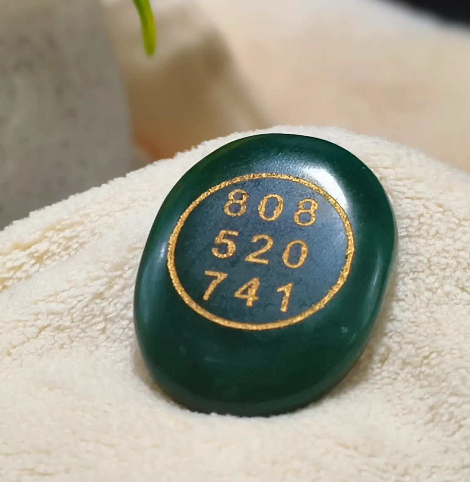 Green Jade Crystal Zibu Coin