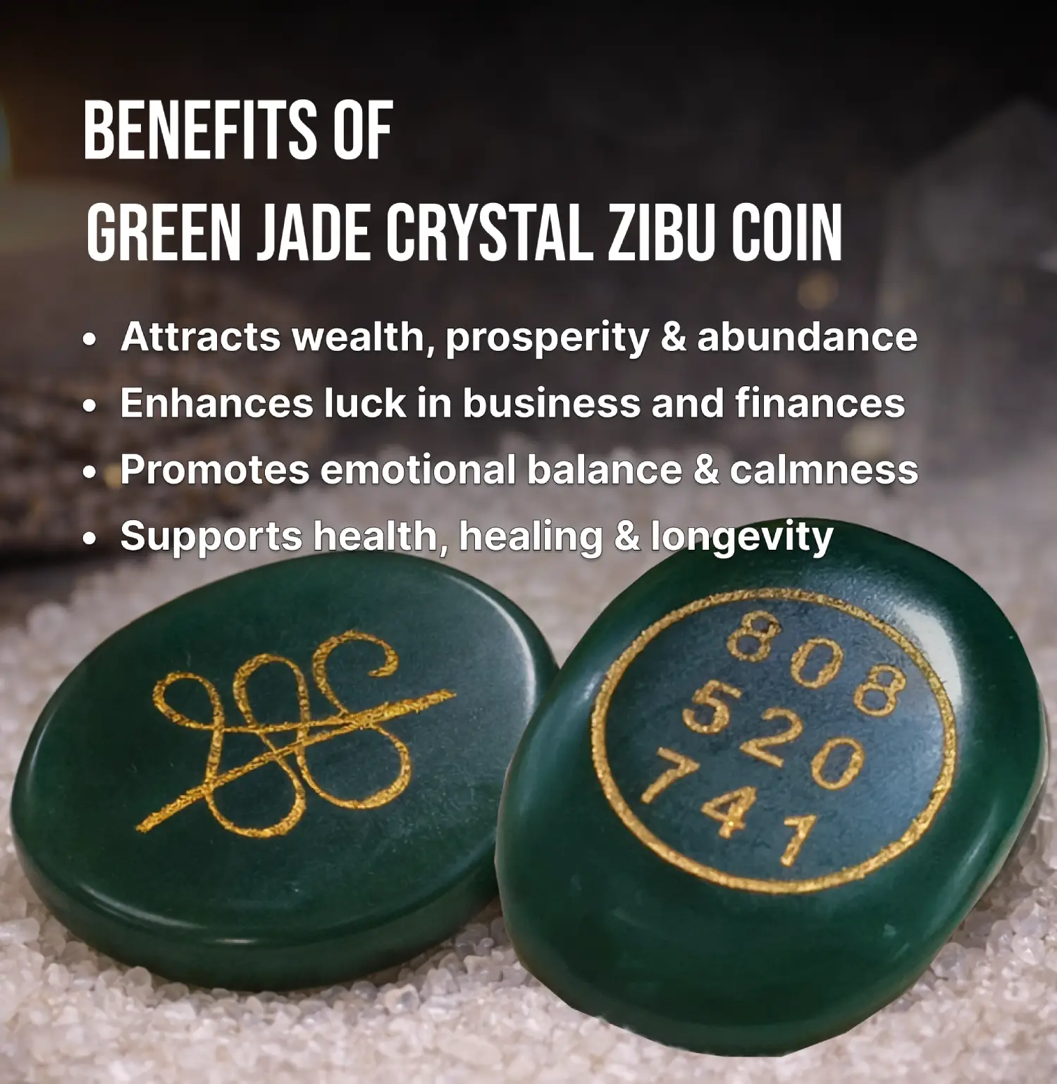 Green Jade Crystal Zibu Coin - Image 4