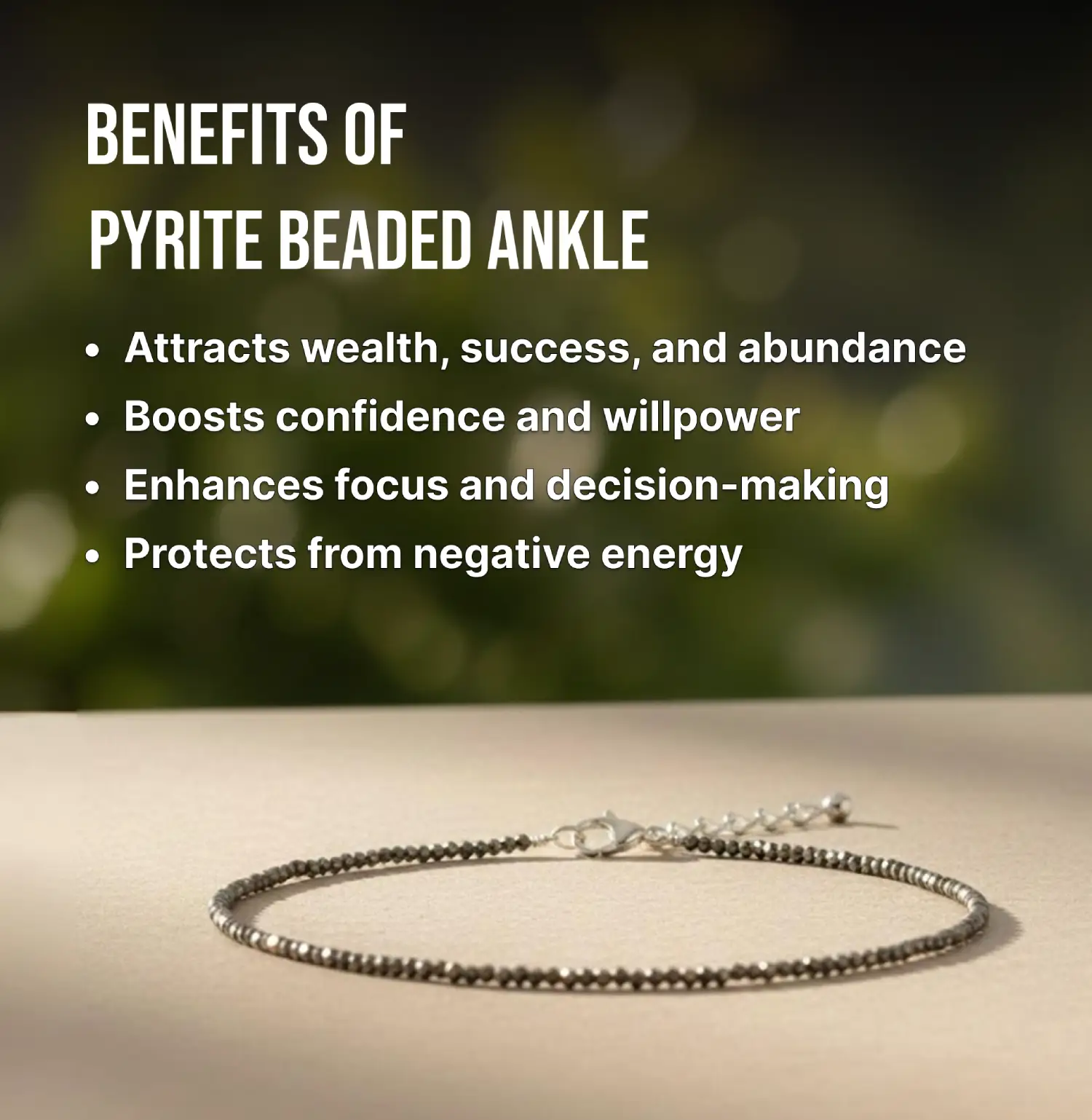 Maha Laxmi siddh raw pyrite anklets - Image 3