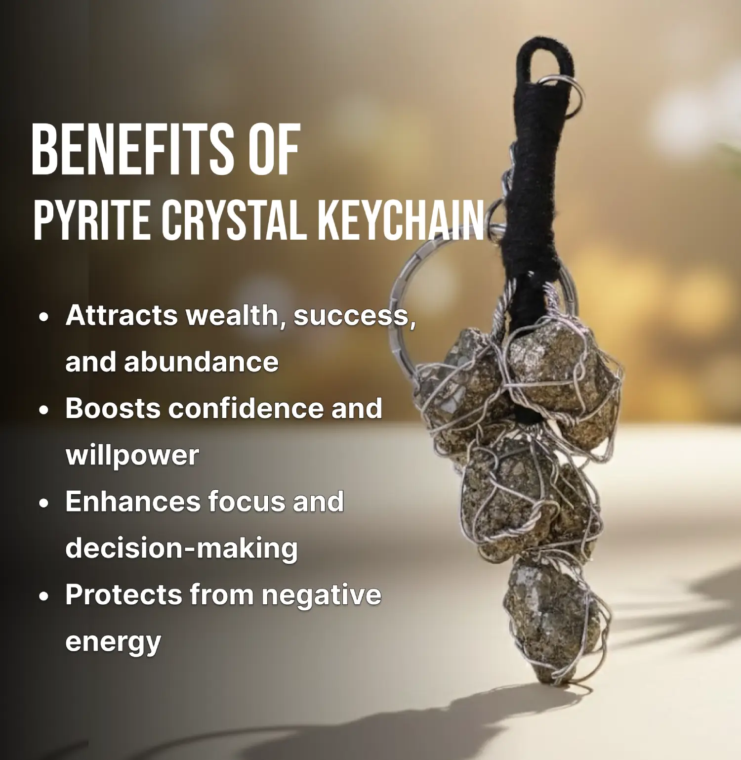 Pyrite Crystal Key Chain - Image 3