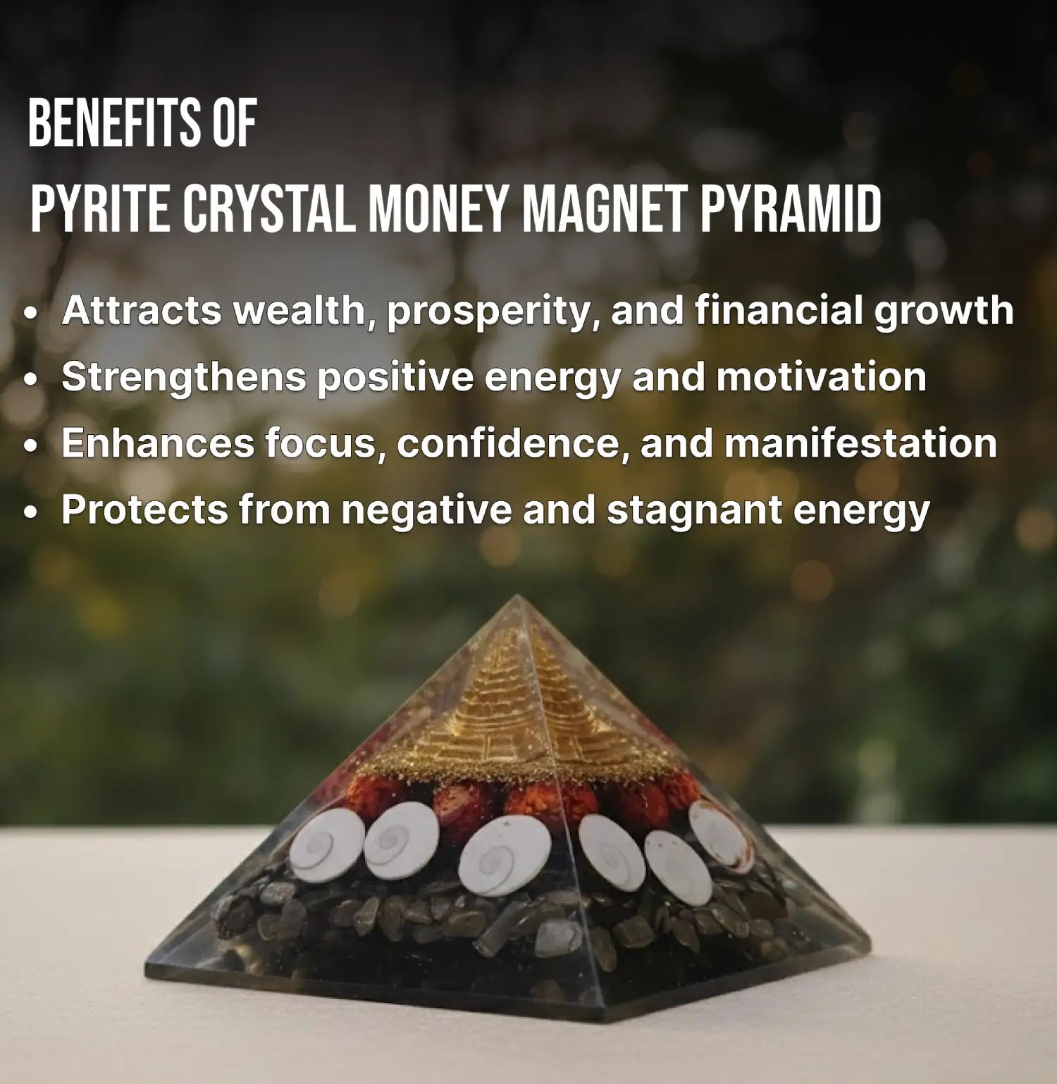 Pyrite Crystal Money Magnet Pyramid - Image 3
