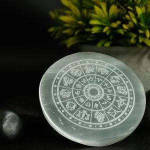 Selenite Charging Plate with 12 Zodiac Signs