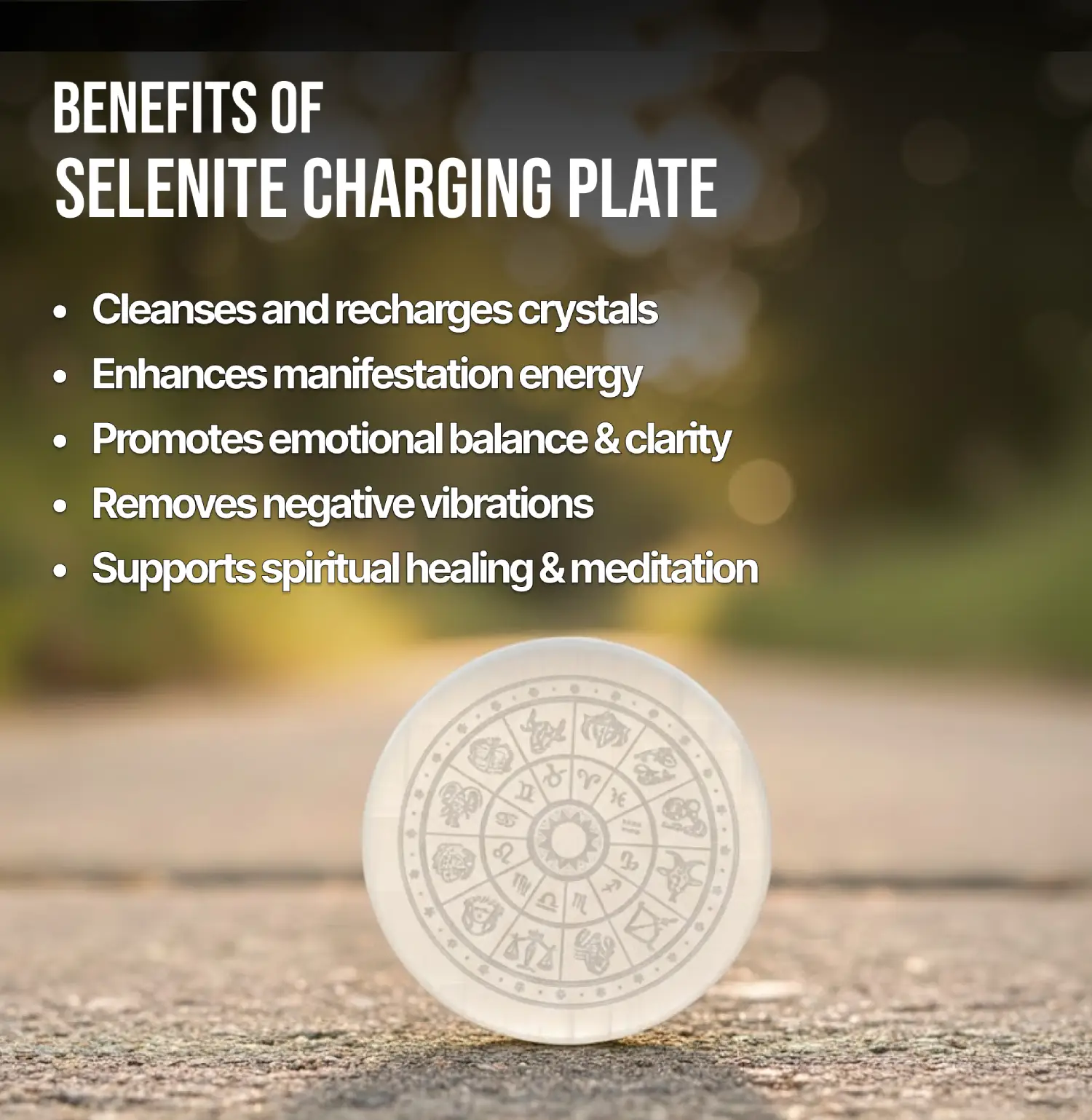 Selenite Charging Plate with 12 Zodiac Signs - Image 3