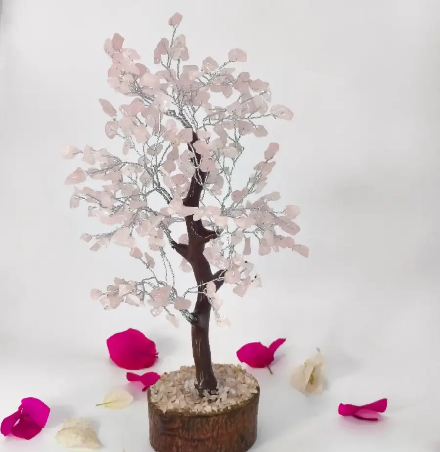 about the crystal heal Rose Quartz Tree 300 Beads